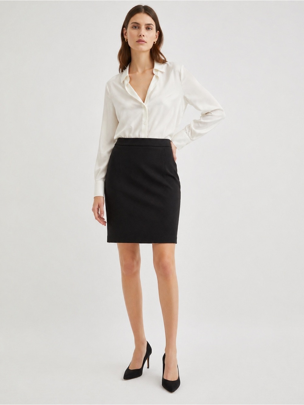 MaxMara Classic Black Pencil Skirt Sz 8